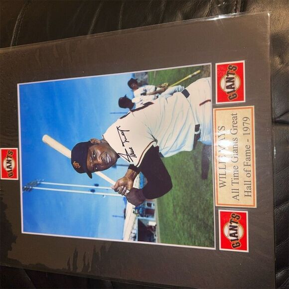 s-l400.jpg Willie Mays Autographed Photo Plaque San Francisco Giants Legend
